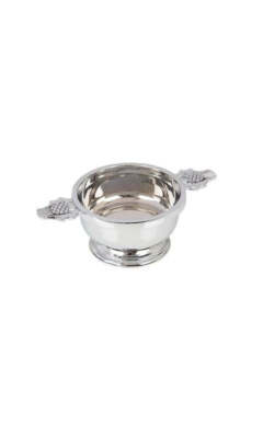 2.5 Inch Chrome Plated Traditional Scottish Thistle Toasting Celebration Quaich