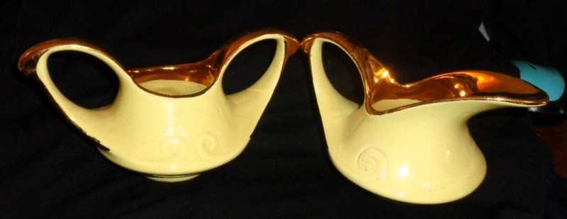 Pearl China Company Creamer And Sugar Set 22K Gold Trim Vintage Lusterware