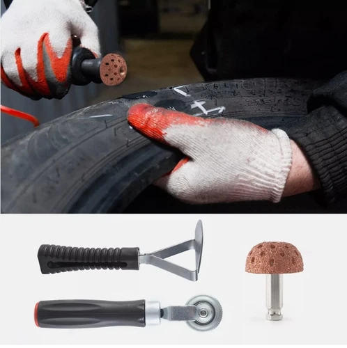Tire Repair Patch Tool Liner Scraper Kit Grinding Head Buffing Wheel Car Truck - Bild 12 von 14