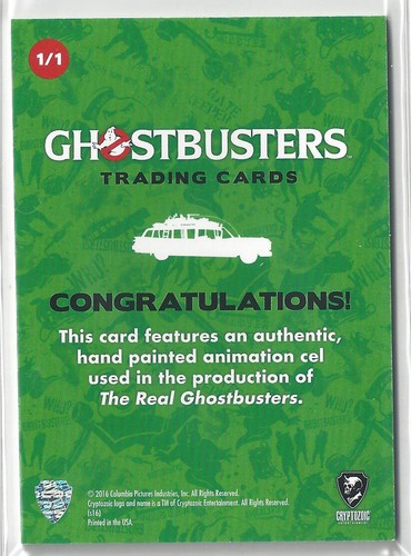 2016 Cryptozoic Real Ghostbusters Original 1/1 Animation Cel Card ECTO-1 - Picture 2 of 2