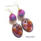 Fuchsia Roses Pink Drops Artisan Made Lampwork Bead Handmade Drops OOAK Beautifu — photo 3