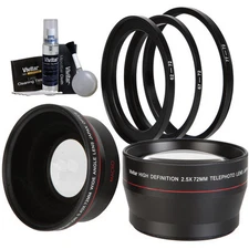 72MM HD WIDE ANGLE LENS +72MM TELEPHOTO ZOOM LENS FOR CANON EF 135mm f/2L USM