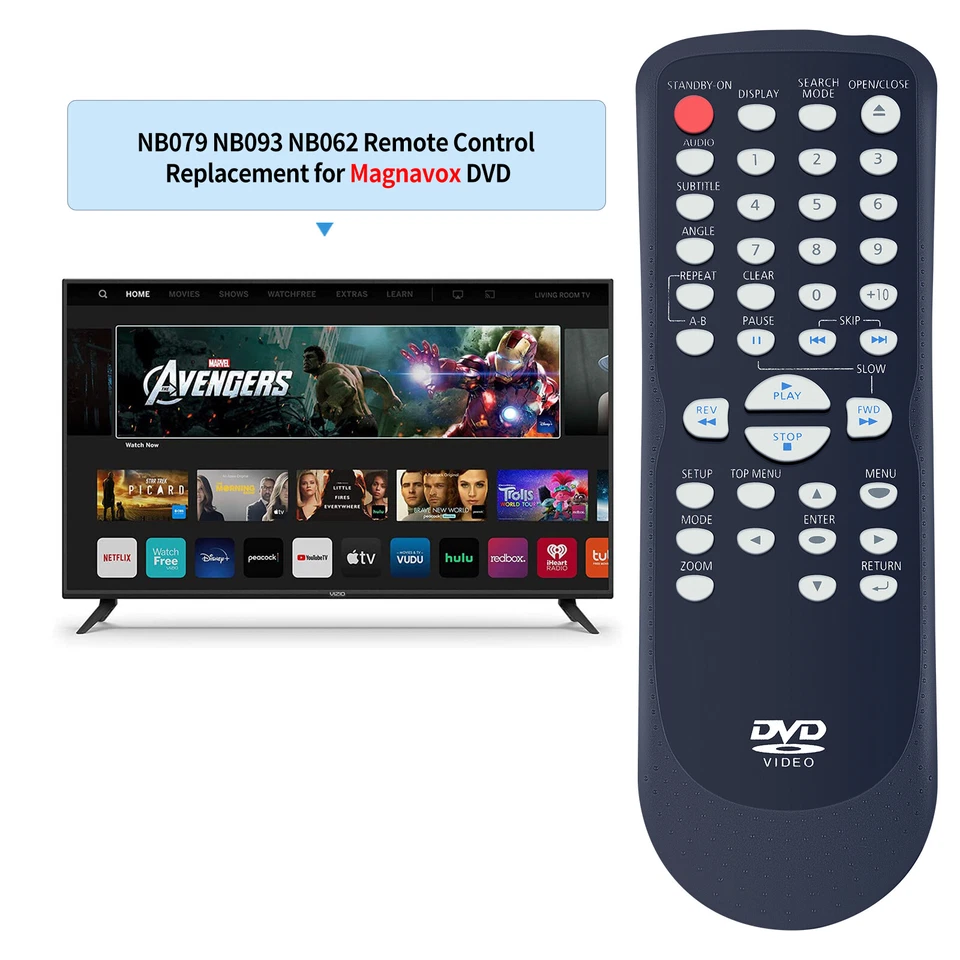 New NB093 NB093UD For Magnavox DVD CD Player Remote Control DP100MW8 MDV2100 - Image 2 of 4