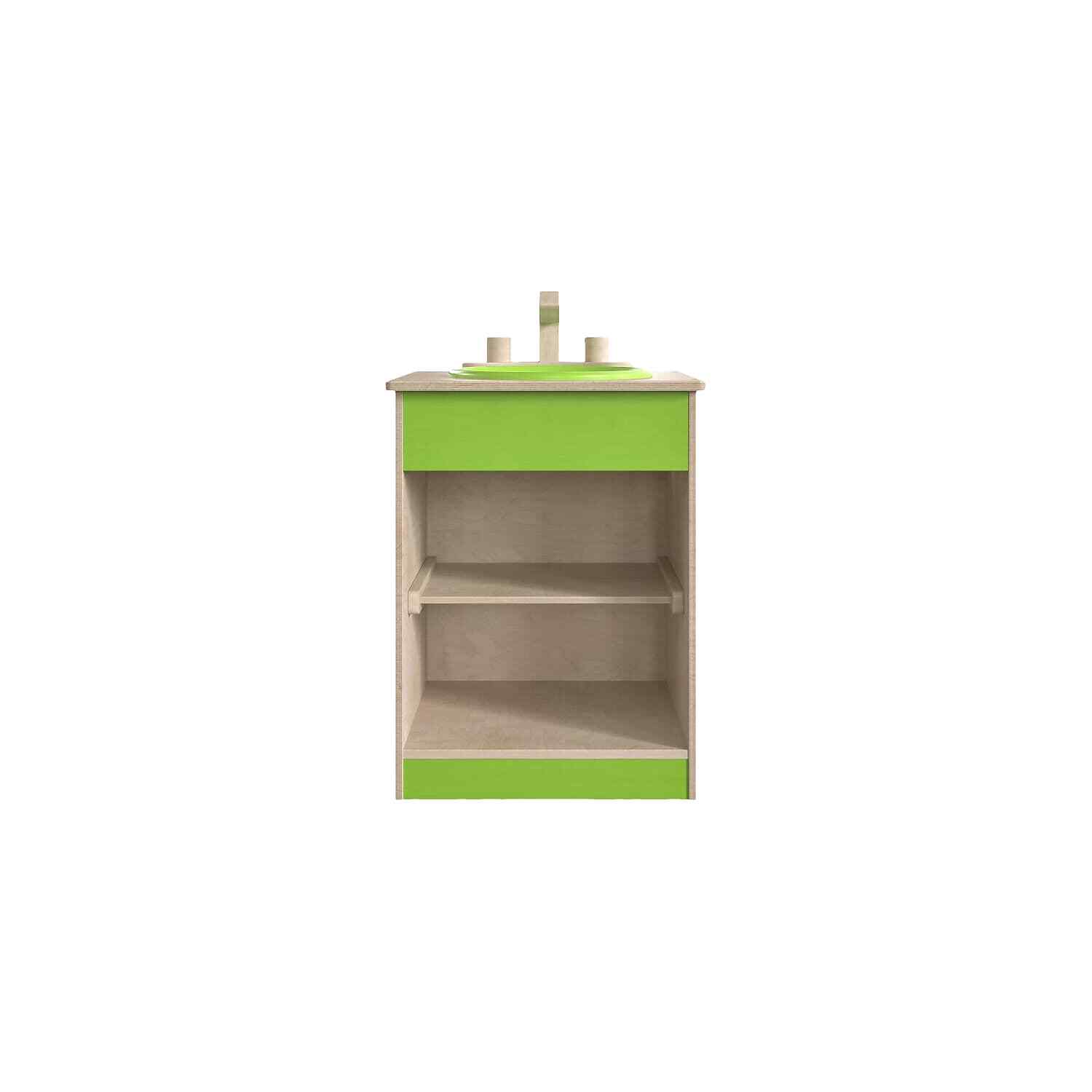 Fregadero de cocina infantil Flash Furniture Bright Beginnings de 2 secciones con