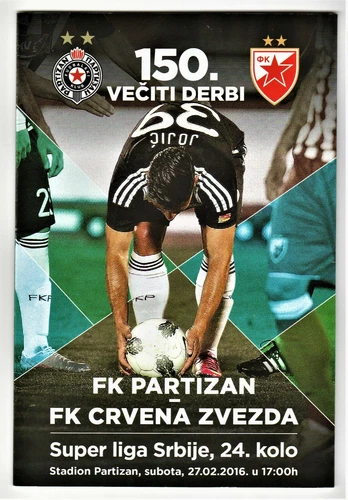 DUSAN VLAHOVIC, his FIRST Eternal Derby (vs Red Star)! Mint official programme!