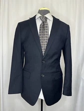 Mens 36R Blazer Navy Blue 2 Button Small 40" Sport Coat Suit Jacket