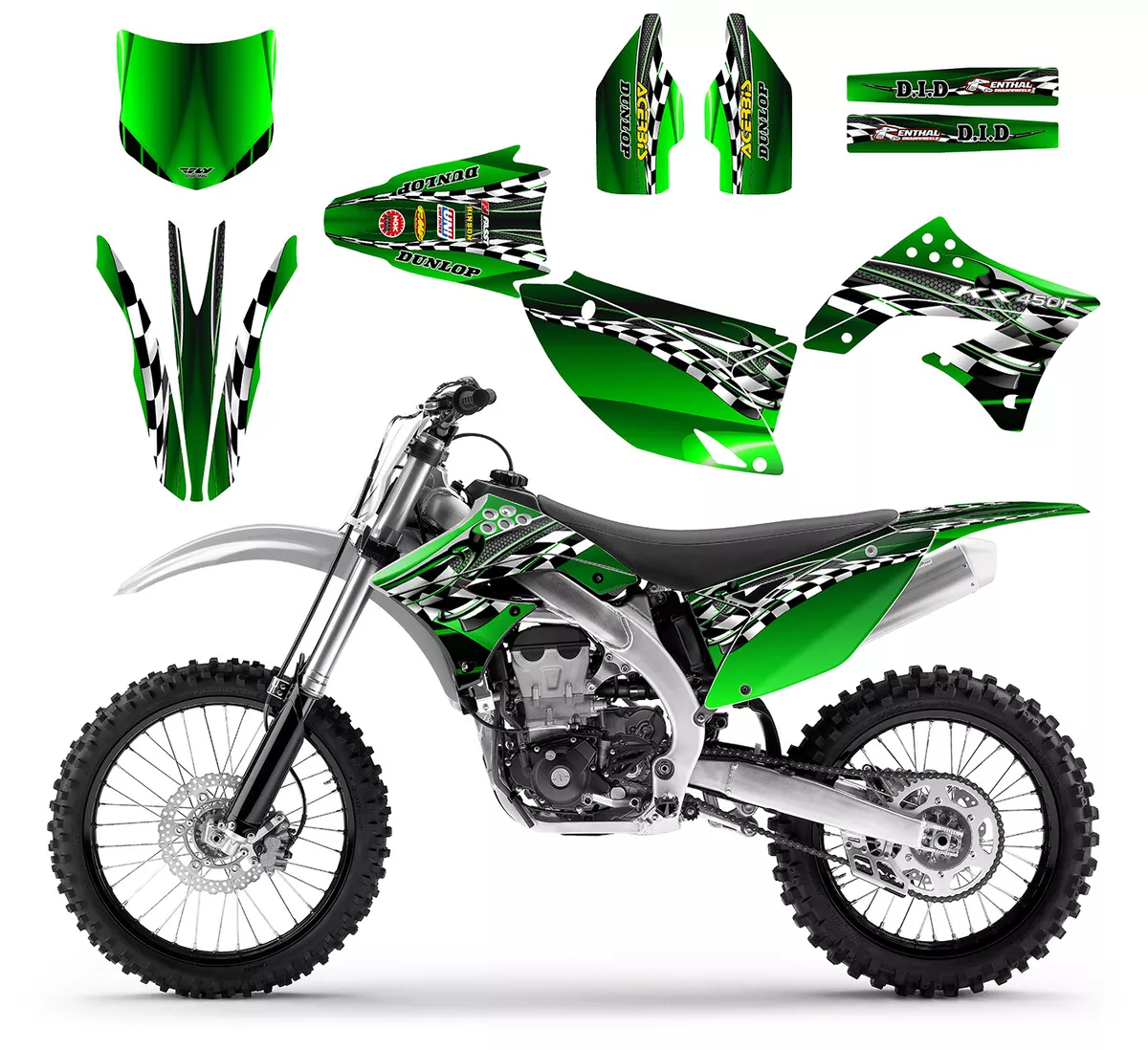2009 2010 2011 KX450F KXF450 Graphics kit Free Custom Service