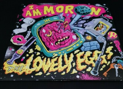 The Lovely Eggs I AM MORON Ltd Edition SIGNED Neon Yellow Vinyl 