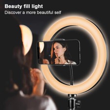 Dimmbare 3 Modi Ring LED Licht Selfie Video Bilden F&uuml;llung Stativ Halter Kit 69