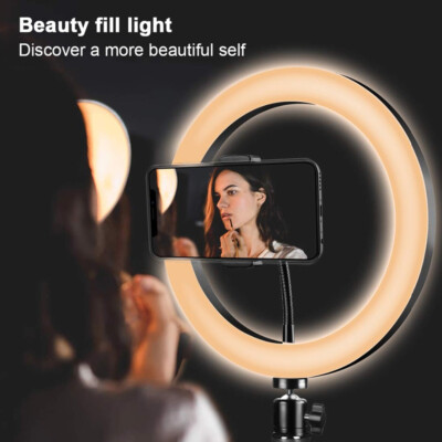 Dimmbare 3 Modi Ring LED Licht Selfie Video Bilden Füllung Stativ Halter Kit 69