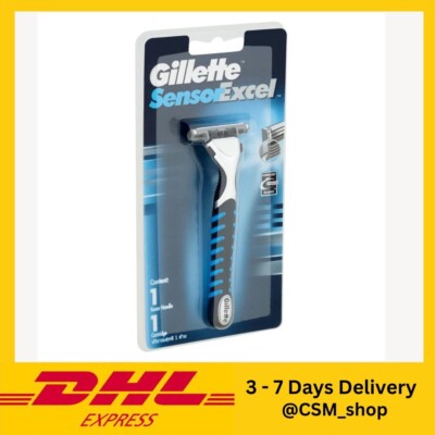 2 X Gillette Sensor Excel Razor 1 Handle + 1 Blades Cartridge Twin blades manual