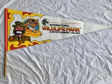Vintage 1984 Emmett Kelly Jr Wildlife Village Park Circus Souvenir Pennant RARE!