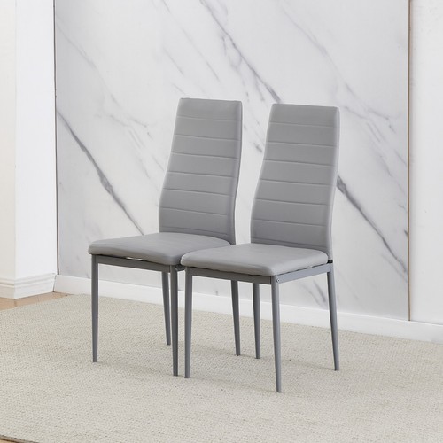 Small Space Dining Set 3Pcs Square Dining Table+ 2 Dining Chairs Set Grey Wooden - Picture 10 of 12