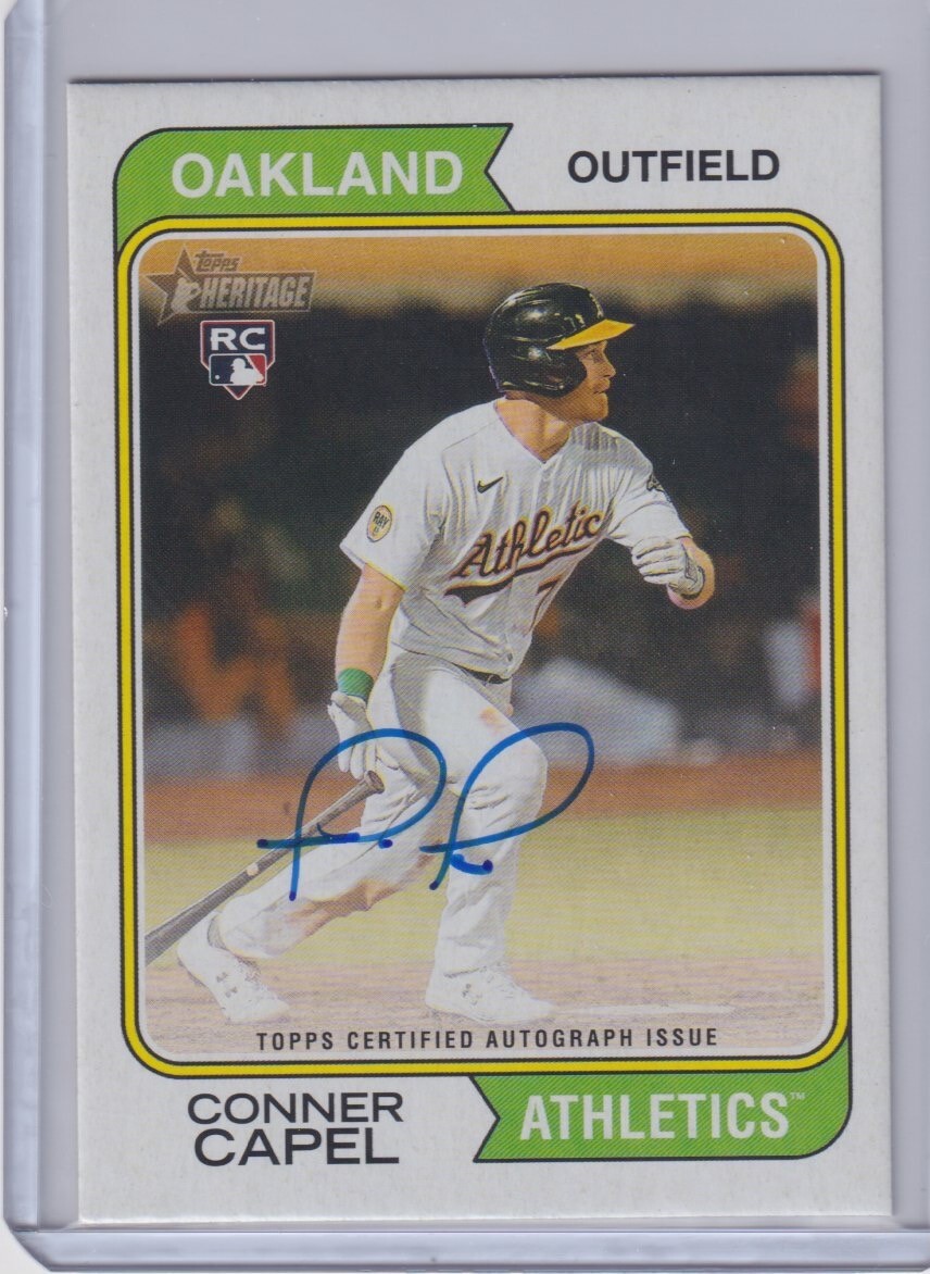2023 TOPPS HERITAGE CONNER CAPEL ROA-CCL ROOKIE REAL ONES AUTO ATHLETICS RC