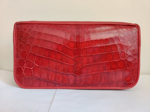 Exceptional Genuine Caiman Alligator Leather Clutch Bag Industria Argentina VTG - Picture 4 of 12