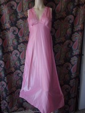 Vintage Barbizon Pink Lacy Satin Empire Formal Nightgown Nighty Lingerie S-M 