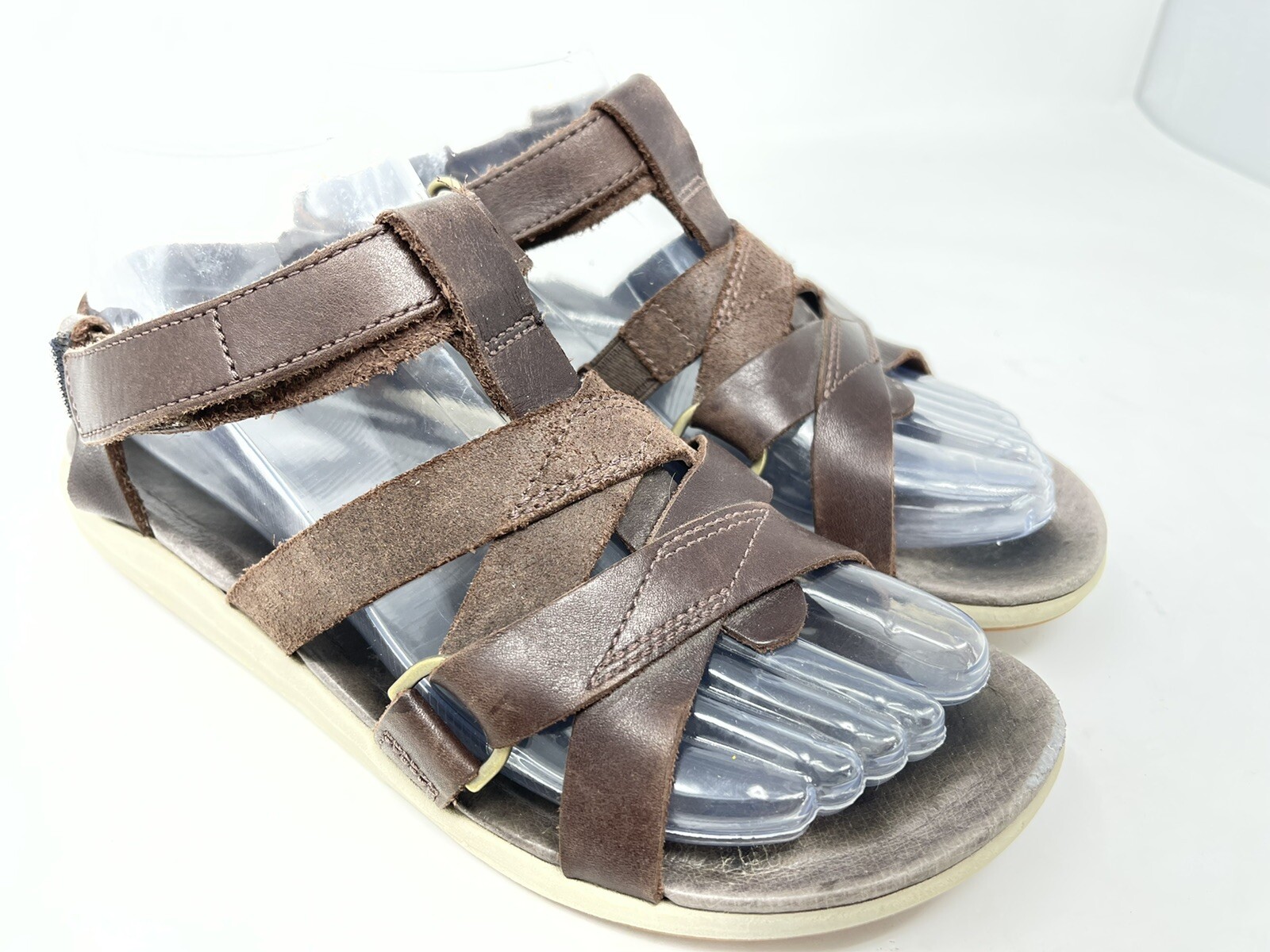 Merrell Bracken sandali donna pelle marrone taglia 6 stile 2486088 passante con gancio