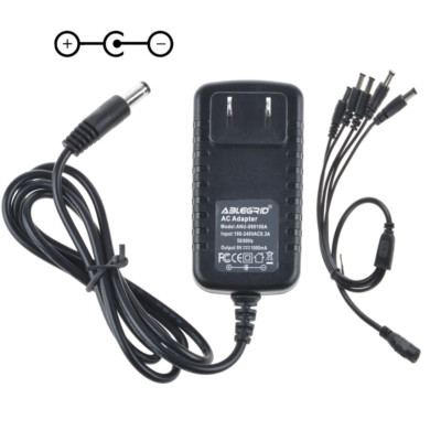 9V1A Effect Pedal Center Negative Adapter US + 5 Way Daisy Chain Splitte Cable