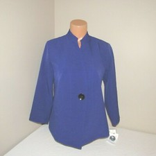 Kasper Polyester Button Front Jacket Blazer Purple 4 NWT