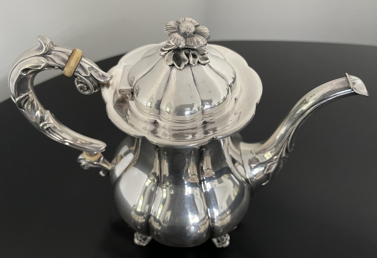 CARL M COHR DENMARK STERLING SILVER COFFEE AND TEA SET (3