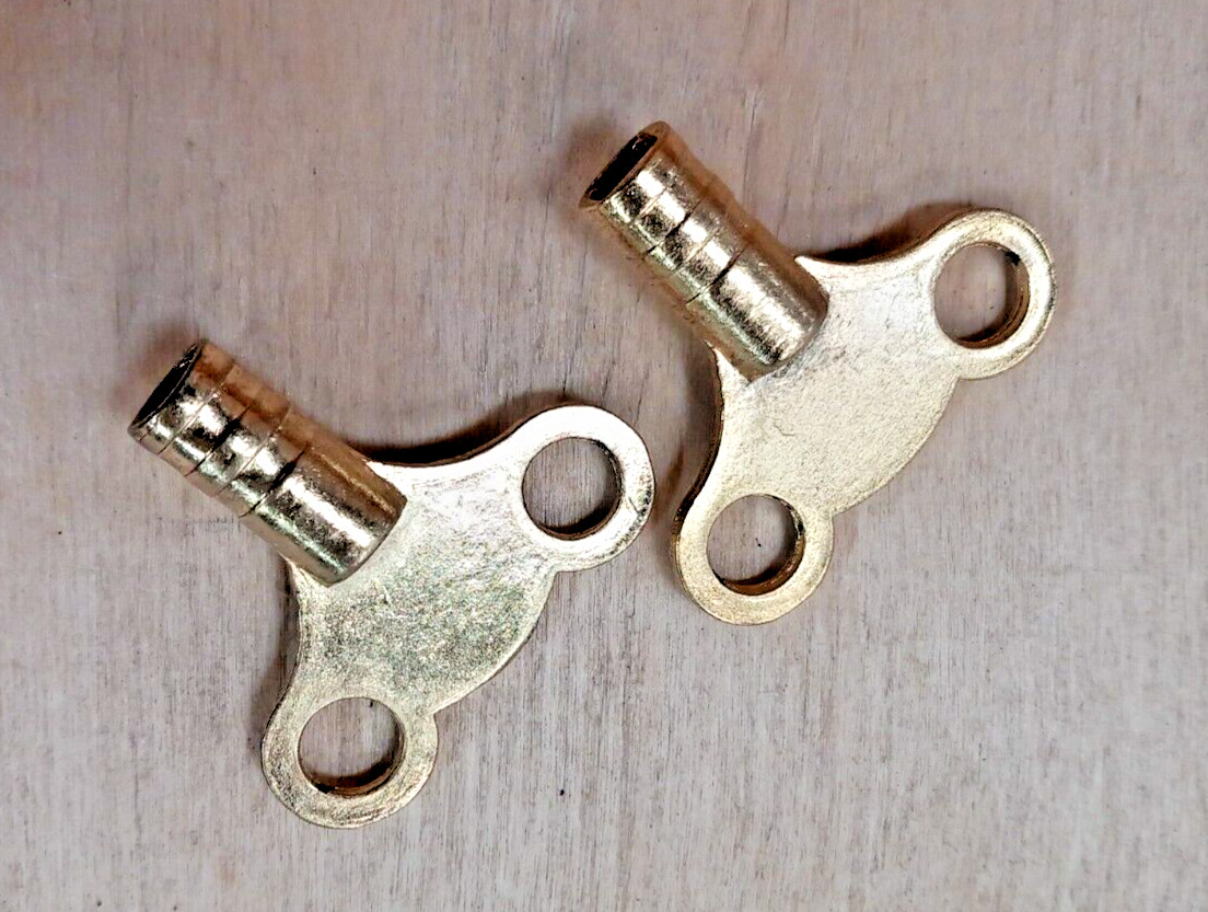 Pack of 2 Radiator Keys Solid Brass for Venting Air Valve