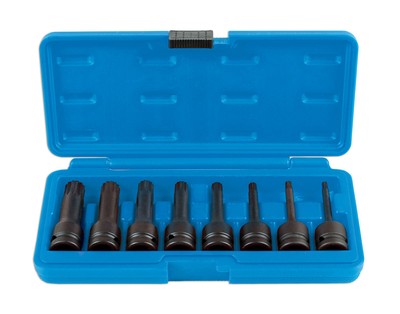 Laser Tools Lang Impact Manipulationssicher Spline Buchse Bit Set 1.3cmD 8pc