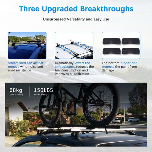 For Chevy Equinox 48" Car Top Roof Rack Cross Bar Cargo Luggage Carrier Aluminum - Picture 7 of 10