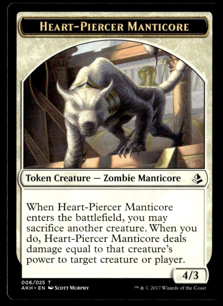 2017 Amonkhet Heart-Piercer Manticore MTG Token Common #6