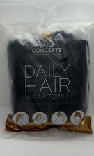 NEW Daily Concepts Your Hair Wrap Towel BLACK Anti-Frizz Unopened Free Ship ATH