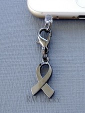 Black Ribbon Cell Phone Charm Anti Dust Proof Plug Ear Jack C223