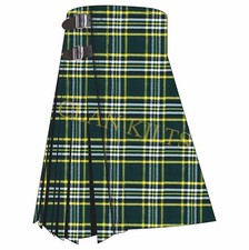 Irish Green Dark 8-yard Scottish Handmade Traditional Tartan Kilt For Men
