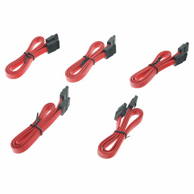 5 x 18'' SATA3.0 Cable SATA3 III 6GB/s 5pcs Serial ATA for HDD Hard Drive SSD Red