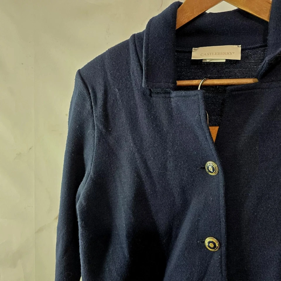 Conjunto de pantalón Castleberry para mujer 12 chaqueta grande traje botón mezcla de lana conjunto Foto 2 de 4