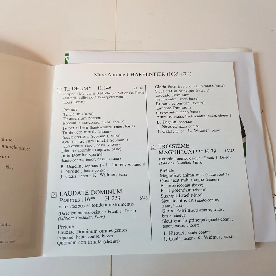 CD clássico Marc-Antoine Charpentier Te Deum Louis Devos Laudate Dominum Magnif - Imagem 4 de 4