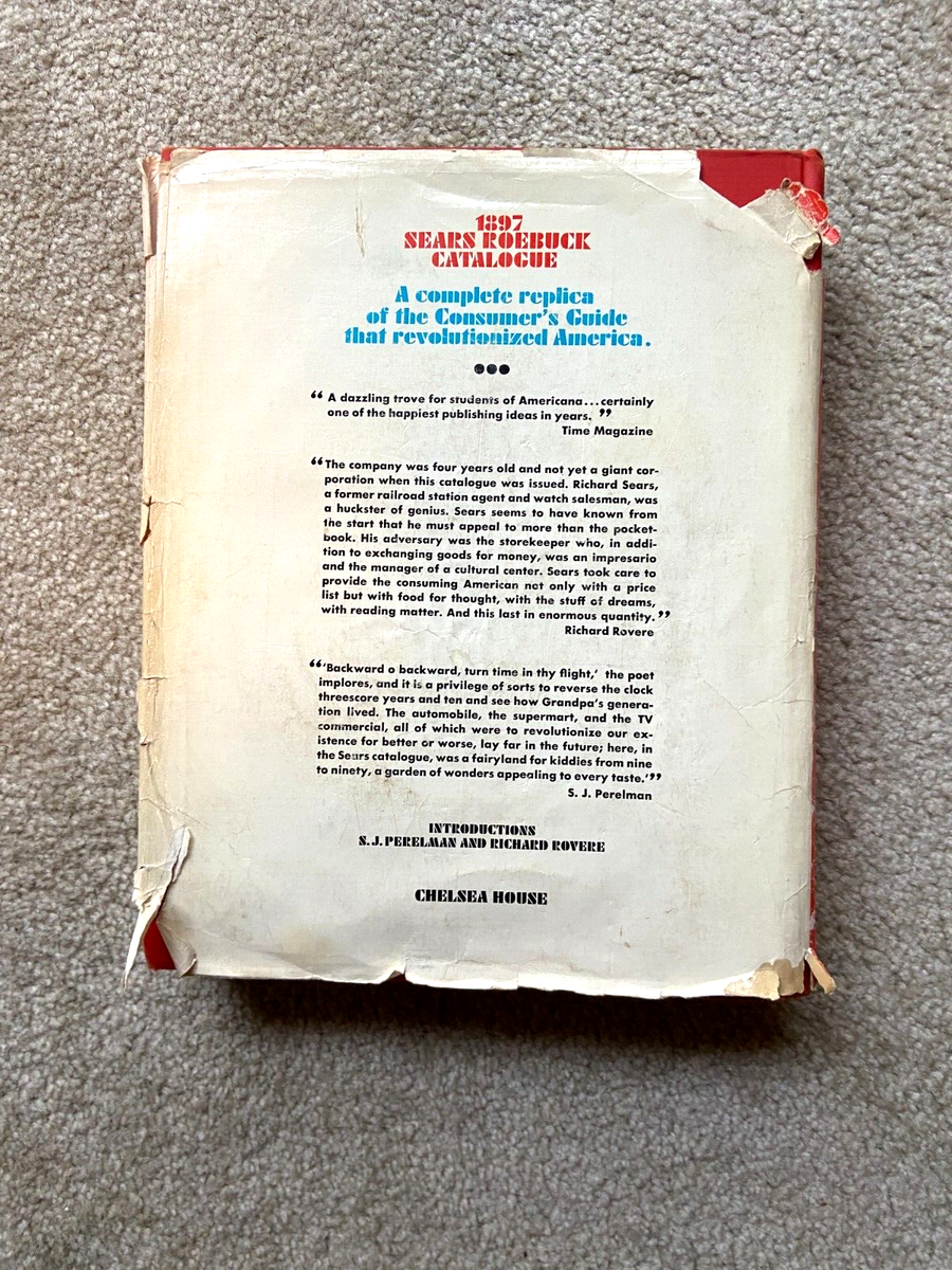 1968 HARD COVER REPRINT Of The 1897 SEARS ROEBUCK CATALOGUE Sleave