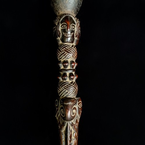 Large Tibetan Phurba Drum Handle Shamanic Carved Wooden Himalayan Tribal Art - Picture 6 of 16