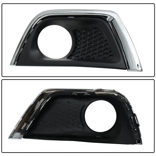 Front Bumper Fog Light Covers Bezel w/ Chrome Trim For Jeep Compass 2017-2020 - Foto 7 di 9
