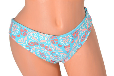 Women's Athena Multicolor Blue Reversible Bikini Bottom Size 6  NWOT