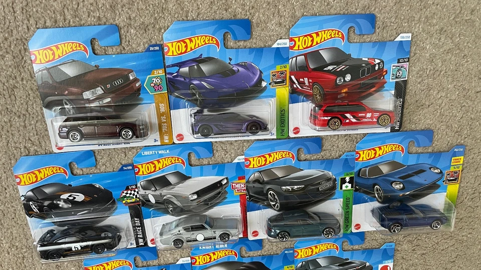 Subaru Audi  koenigsegg Nissan Lamborgini  LOT of 10 cars HOT Wheels  NEW  1:64 - Image 2 of 4