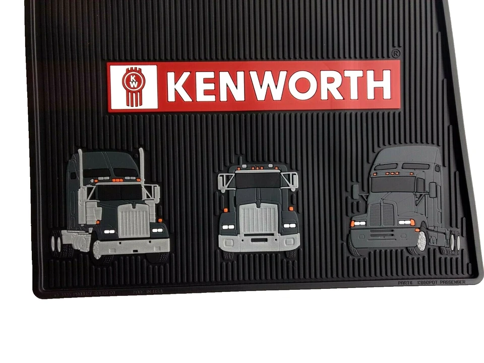 Alfombrillas de goma negras Kenworth OEM con logotipo -07/2005 y más-T600 660 800 W900 C500 Foto 2 de 3