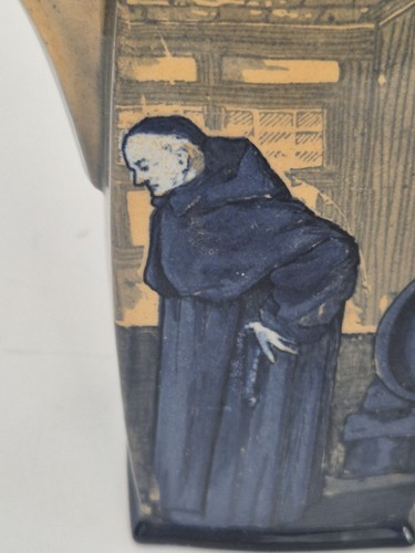 Royal Doulton monk in the cellar antique coffee pot D2385 pre 1906 Lid Repaired - Picture 3 of 17