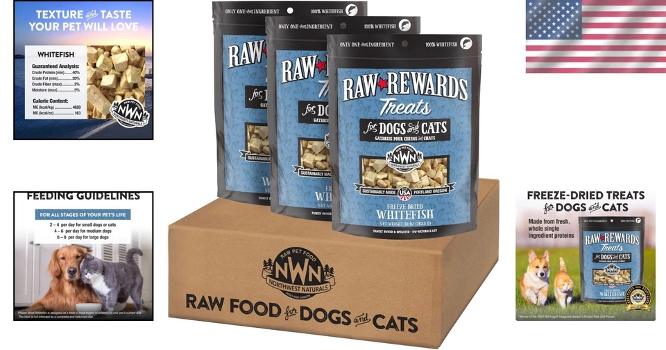 Pepitas de pescado blanco saludables totalmente naturales - golosinas para perros y gatos para todas las etapas de la vida Foto 2 de 4