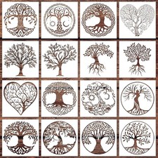 16-Piece Tree of Life Stencil Set for DIY Wood and Wall Decorations
