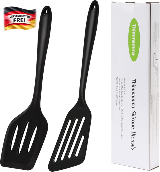 Pfannenwender, HitzebestäNdiger Silikonspatel, KüChenutensilien-Set, SpüLmaschin-image