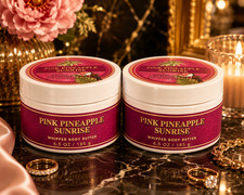 2 Bath Body Works Pink Pineapple Sunrise Whipped Body Butter 6.5 oz