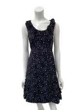 Marc by Marc Jacobs Short Dress Navy Beige Size 4 Star Print Sleeveless A-Line