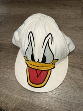 Vintage Disney Donald Duck Face Hat White Cartoon