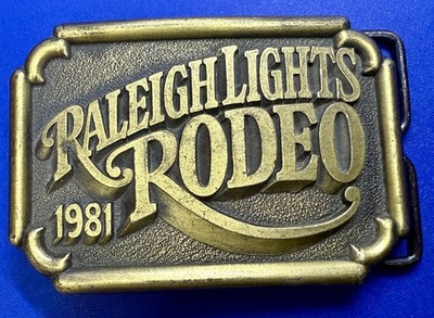 Raleigh Lights Rodeo 1981 Western Cowboy Cigarettes Brass Tone Belt Buckle by RJ