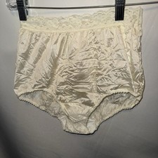 Underneath It All A Vassarette Nylon Lace Panties sz 5 ivory