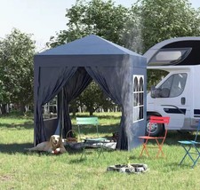 Outsunny 2mx2m Pop Up Gazebo Party Tent Canopy Marquee with Storage Bag Black